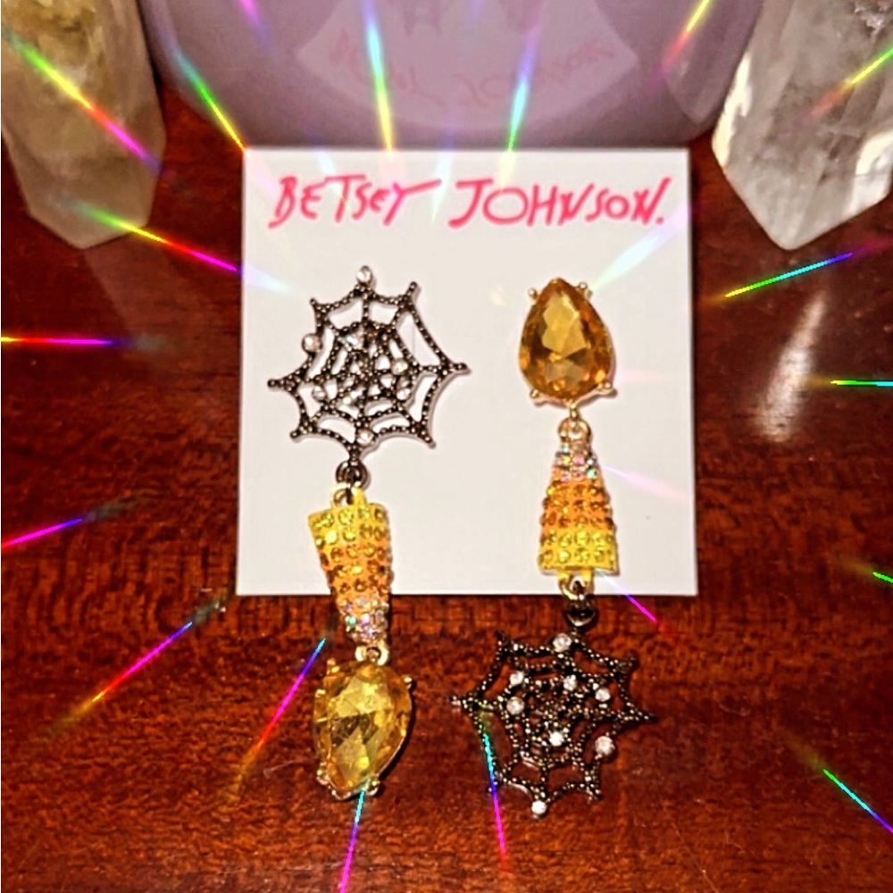 Betsy Johnson Spiderweb Earrings